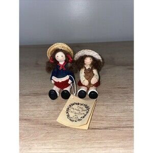 Vintage 1988 1990 Sue Miller Sarah Jean Collection Figurines Set 2 Dolls w/ Tag